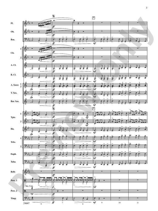 Bellefonte Overture Concert Band Conductor Score & Parts Robert