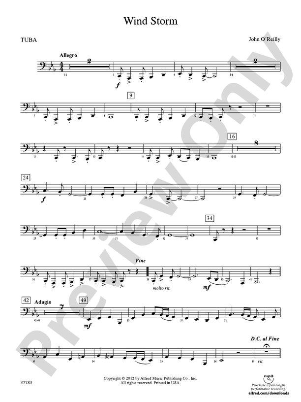 Wind Storm Tuba Tuba Part Digital Sheet Music Download