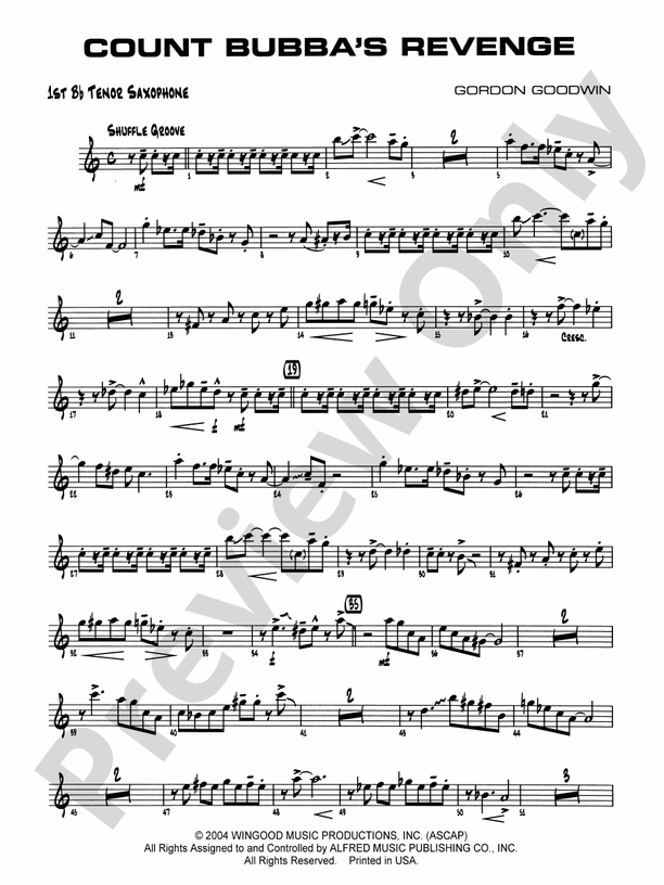 Count Bubba's Revenge Bflat Tenor Saxophone Bflat Tenor Saxophone