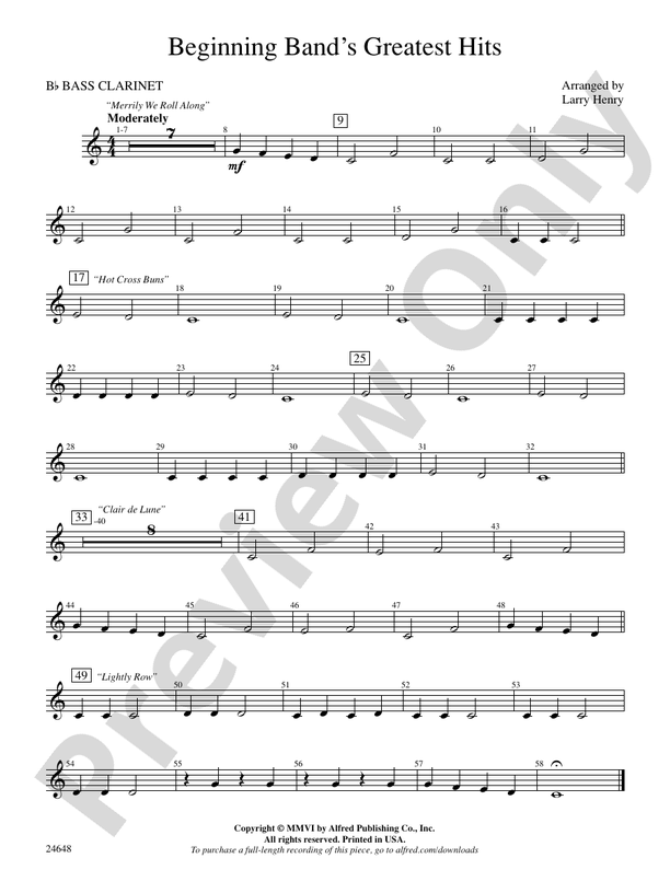 Beginning Band's Greatest Hits Bflat Bass Bflat Bass