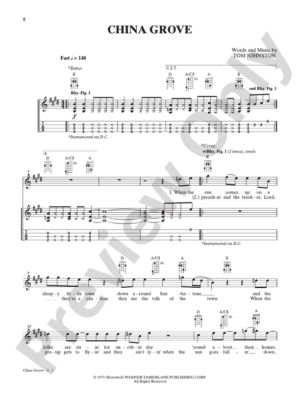 China Grove Guitar Chords