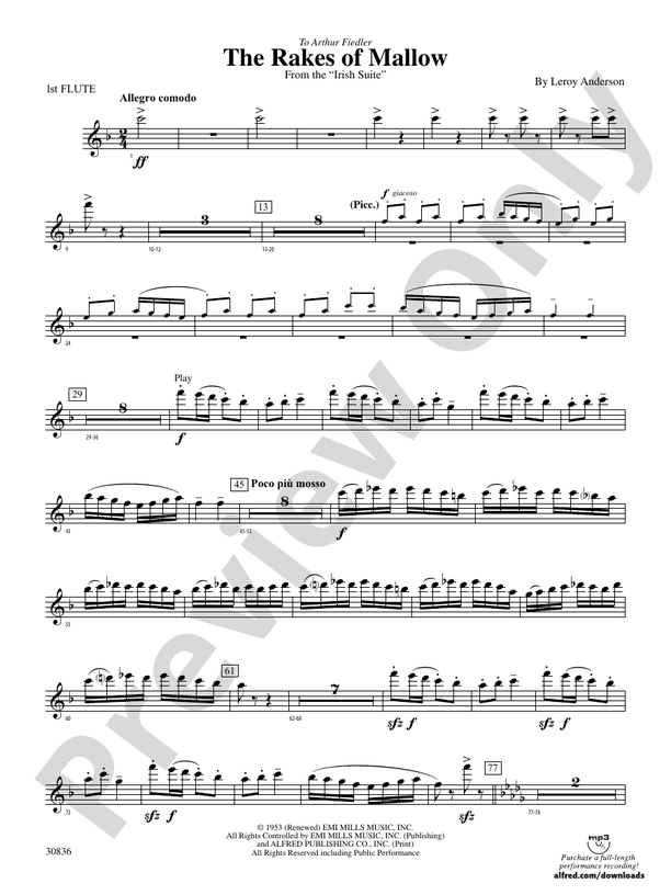 The Rakes of Mallow (from the Irish Suite) Flute Flute Part Digital