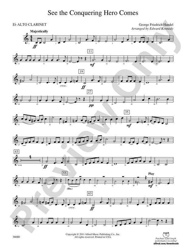 See the Conquering Hero Comes (wp) Eflat Alto (wp) Eflat