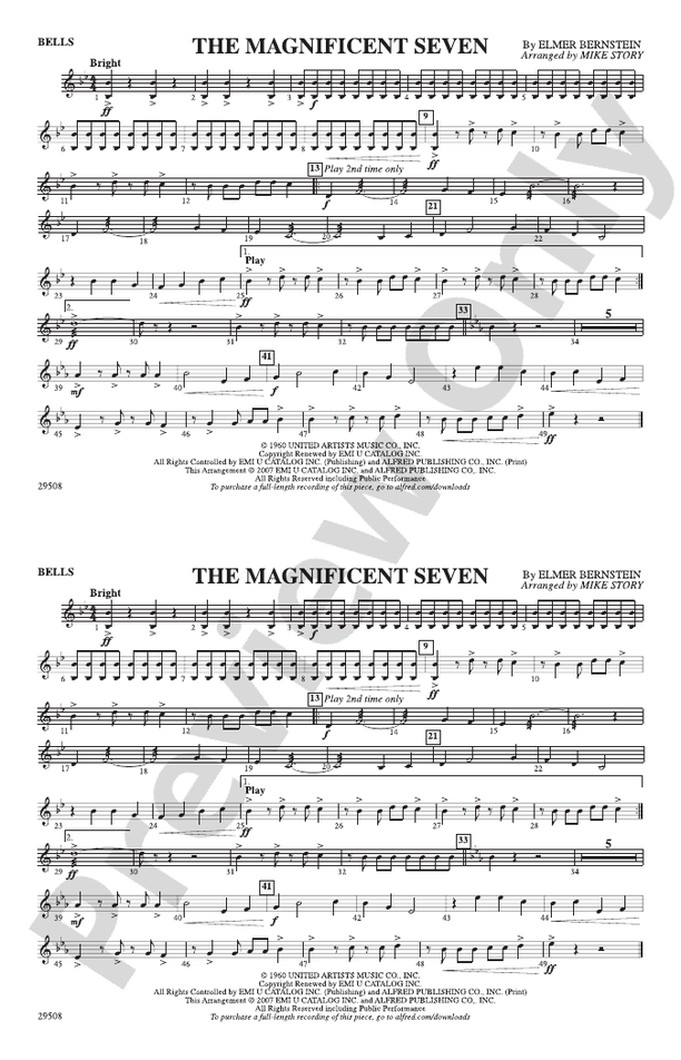 The Magnificent Seven Bells Bells Part Digital Sheet Music Download