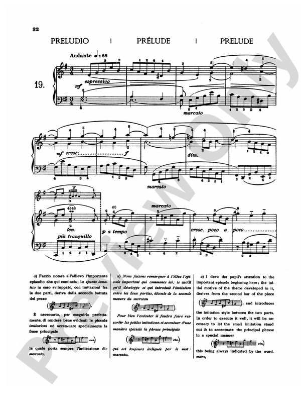 Bach Twenty Three Easy Pieces (Ed. Mugellini) 19. Prelude in E Minor