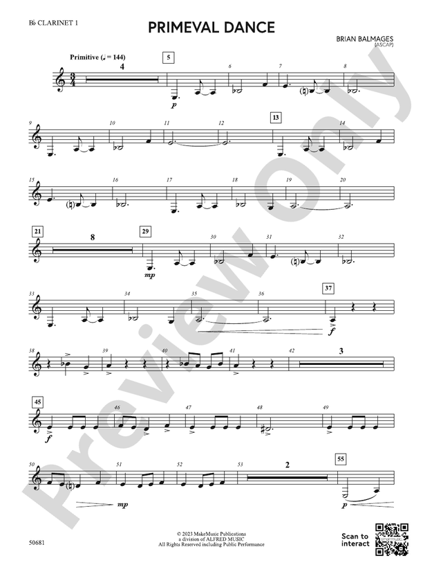 PRIMEVAL DANCE/MDB 1st Bflat 1st Bflat Part Digital Sheet Music Download