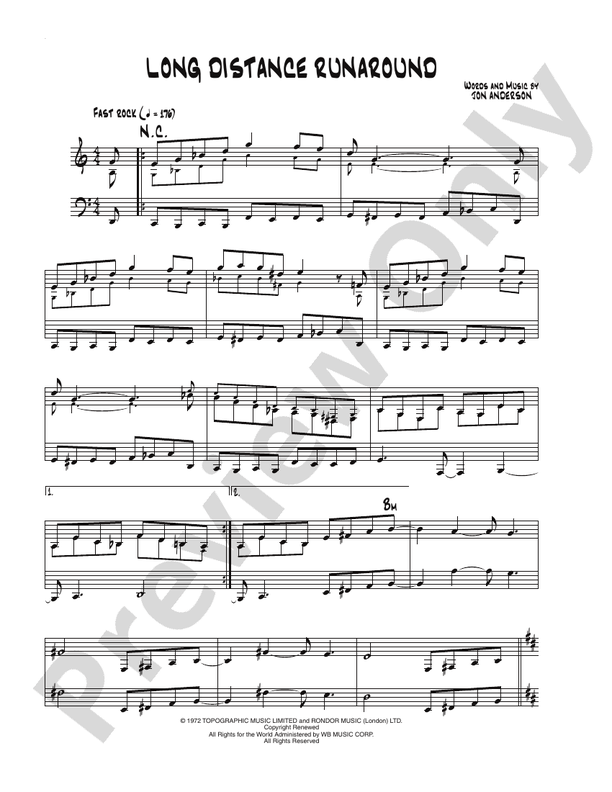 Long Distance Runaround Guitar Yes Digital Sheet Music Download