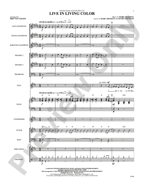 Live in Living Color (from the musical Catch Me If You Can) Choral SoundPax Marc Shaiman