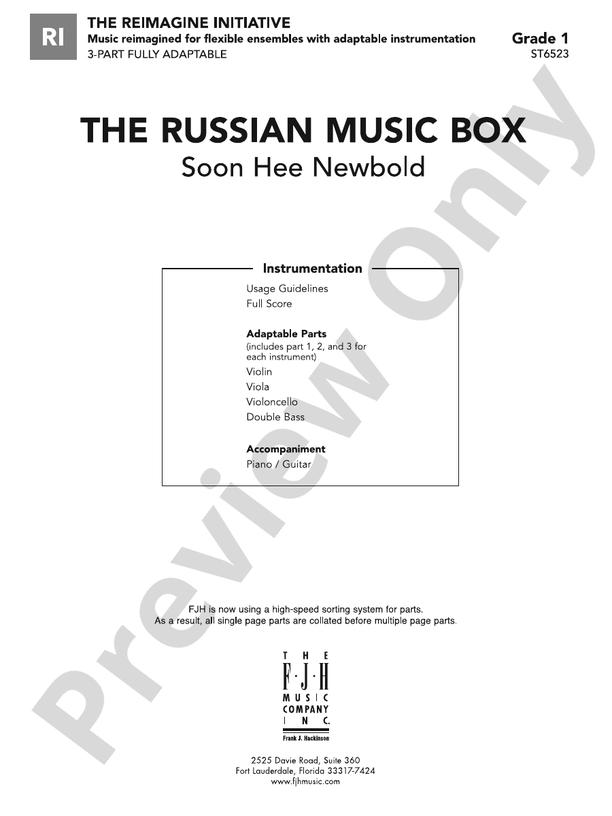 The Russian Music Box Score Soon Hee Newbold Digital Sheet Music
