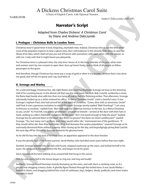 A Dickens Christmas Carol Suite Narrator Narrator Part Digital