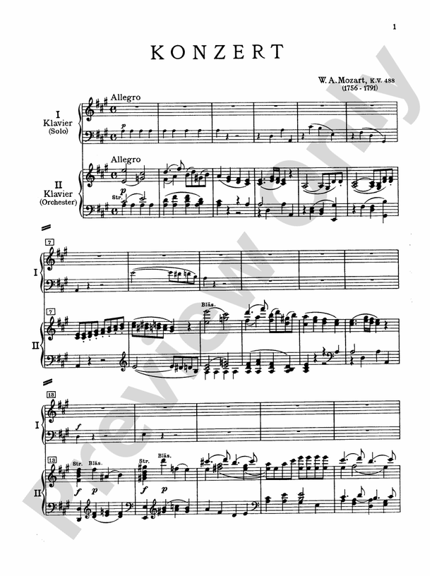 Mozart Piano Concerto No. 23 in A Major, K. 488 Piano Concerto No. 23