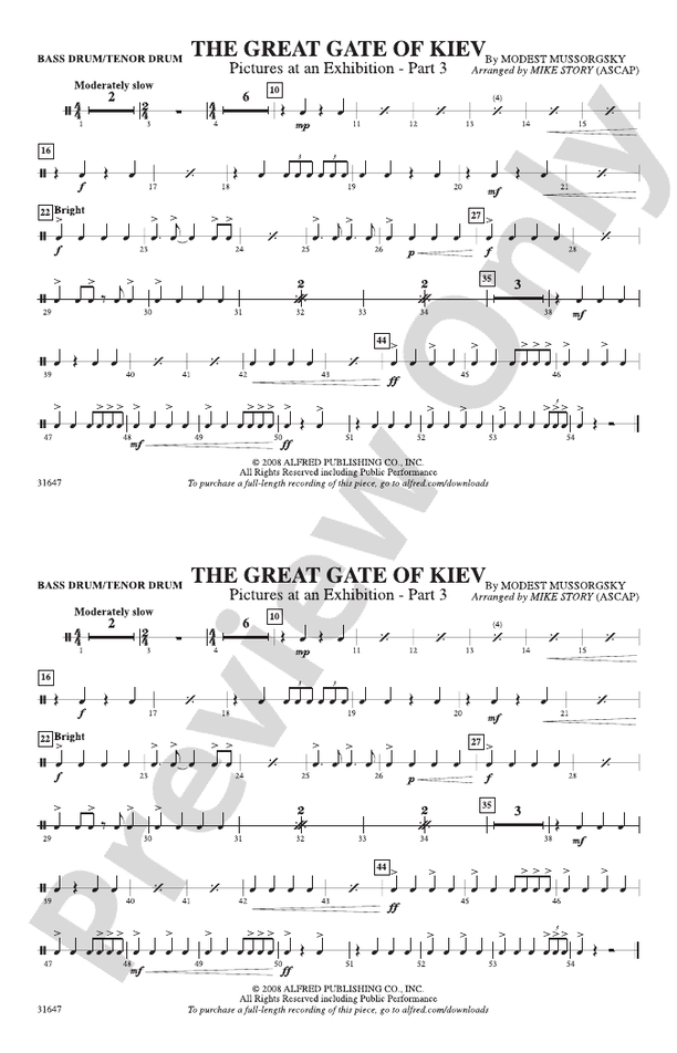 The Great Gate of Kiev Bass Drum/Tenor Drum Bass Drum/Tenor Drum Part
