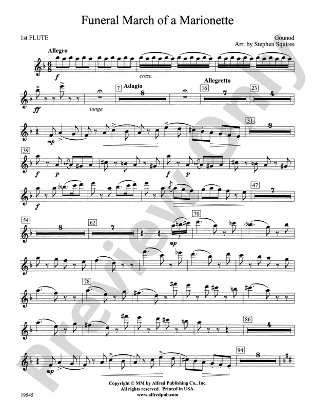 Funeral March of a Flute Flute Part Digital Sheet Music Download