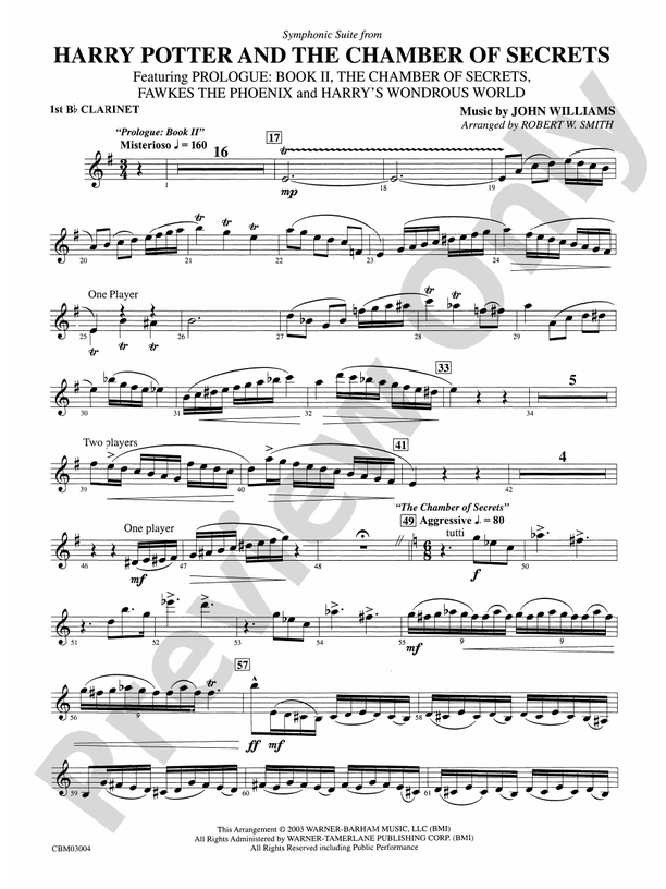 Harry Potter and the Chamber of Secrets, Symphonic Suite from 1st B