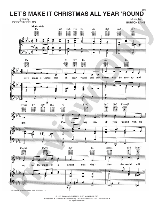 Let's Make It Christmas All Year 'Round Piano/Vocal/Chords Burton