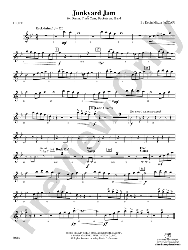 Junkyard Jam Flute Flute Part Digital Sheet Music Download