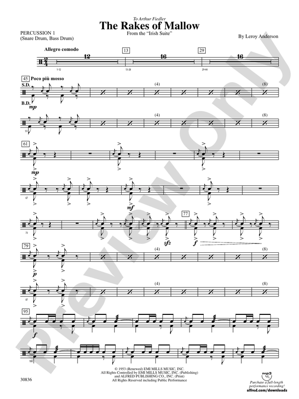 The Rakes of Mallow (from the Irish Suite) 1st Percussion 1st