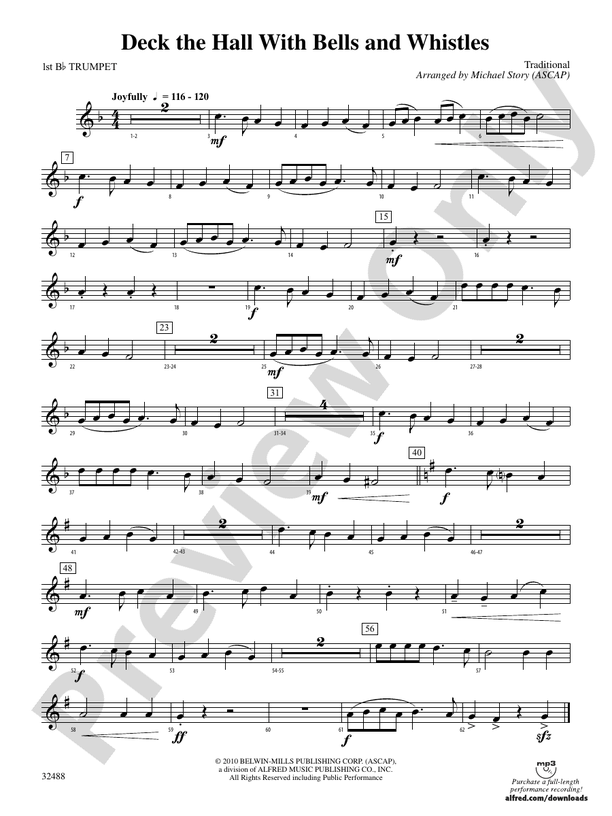 Deck the Hall with Bells and Whistles 1st Bflat Trumpet 1st Bflat