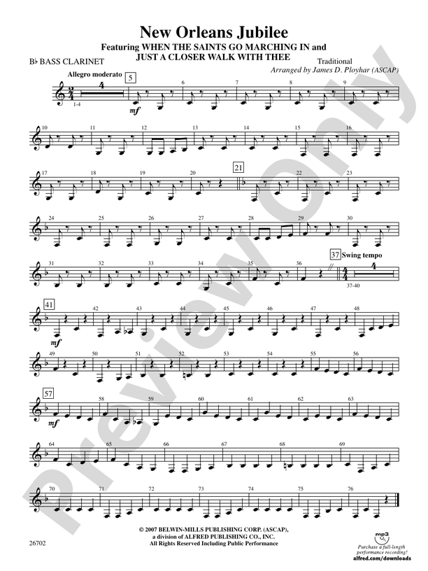 New Orleans Jubilee Bflat Bass Bflat Bass Part