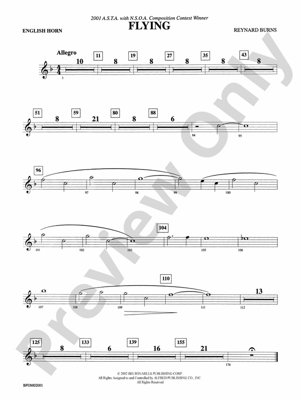 Flying English Horn English Horn Part Digital Sheet Music Download