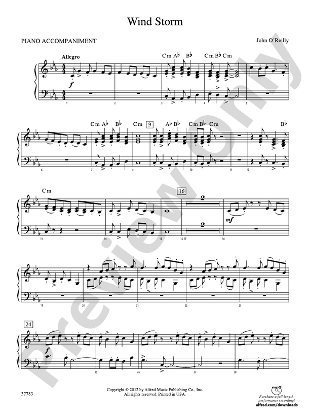 Wind Storm Piano Piano Part Digital Sheet Music Download