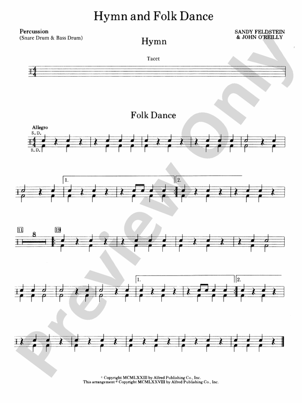 Hymn and Folk Dance 1st Percussion 1st Percussion Part Digital