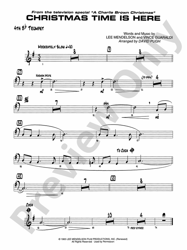 Christmas Time Is Here 4th Bflat Trumpet 4th Bflat Trumpet Part