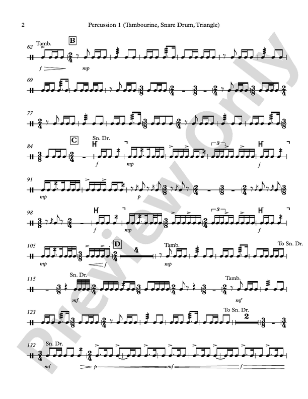 Modal Tune Percussion 1, (Tambourine, Snare Drum, Triangle