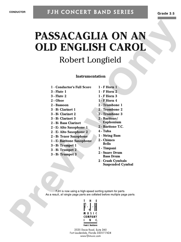 Passacaglia on an Old English Carol Robert Longfield Digital Sheet