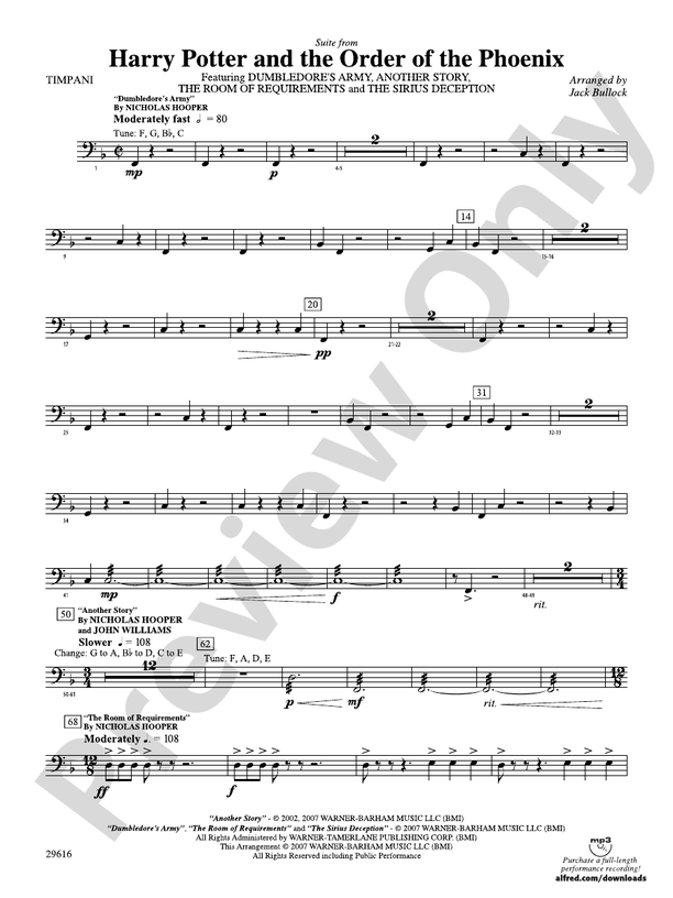 Harry Potter and the Order of the Phoenix, Suite from Timpani Timpani
