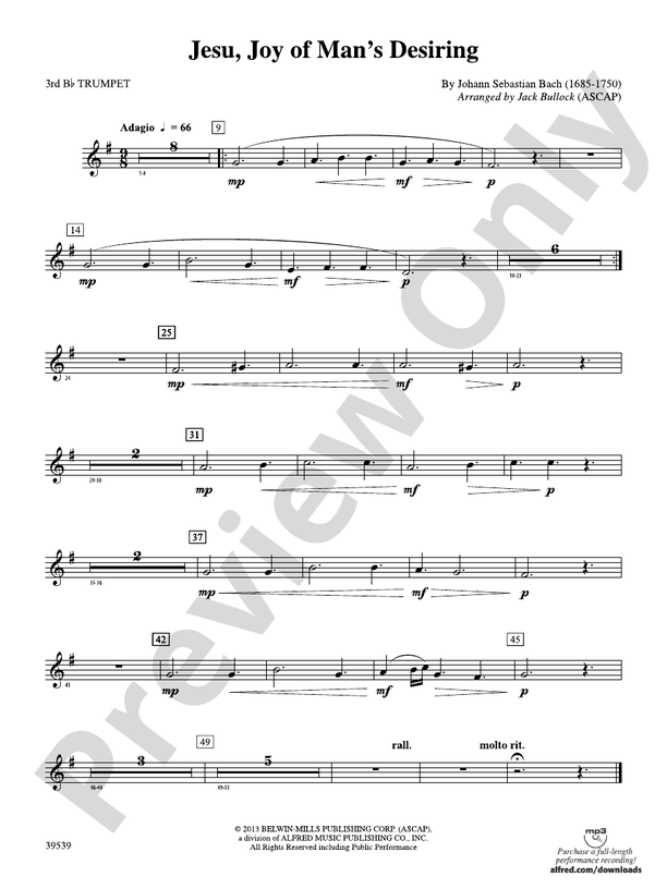 Jesu, Joy of Man's Desiring 3rd Bflat Trumpet 3rd Bflat Trumpet