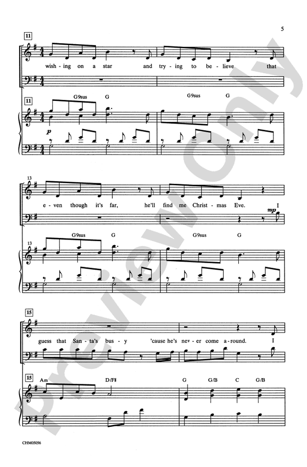 When Christmas Comes to Town (from The Polar Express) 3Part Mixed Choral Octavo Glen Ballard