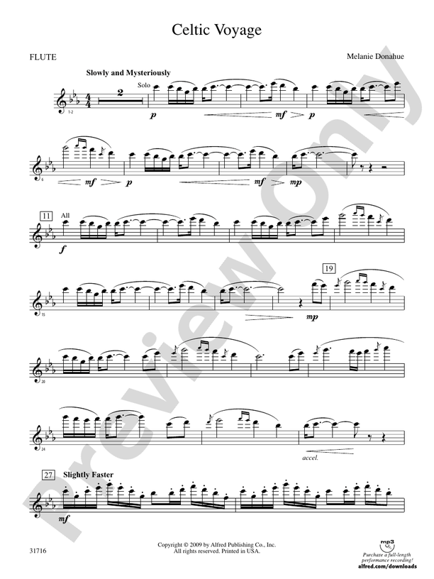 Celtic Voyage Flute Flute Part Digital Sheet Music Download