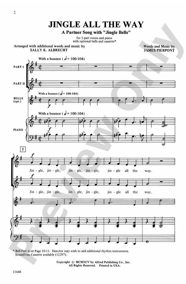 Jingle All the Way 2Part Choral Octavo Digital Sheet Music Download