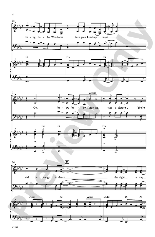 Dance the Night Away SATB Choral Octavo Edward Van Halen Digital