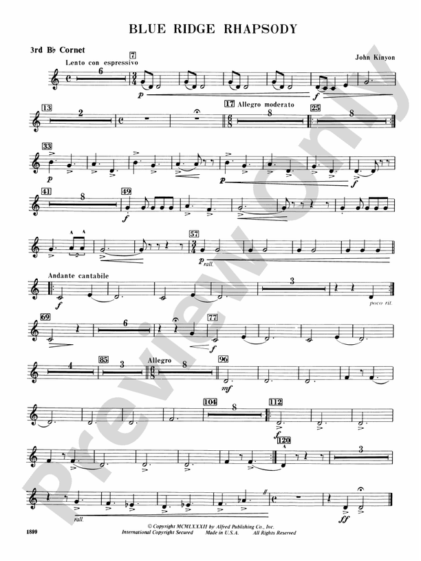Blue Ridge Rhapsody 3rd Bflat 3rd Bflat Part