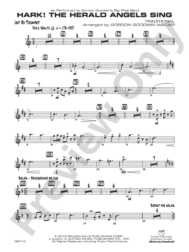 Hark! The Herald Angels Sing 1st Bflat Trumpet 1st Bflat Trumpet
