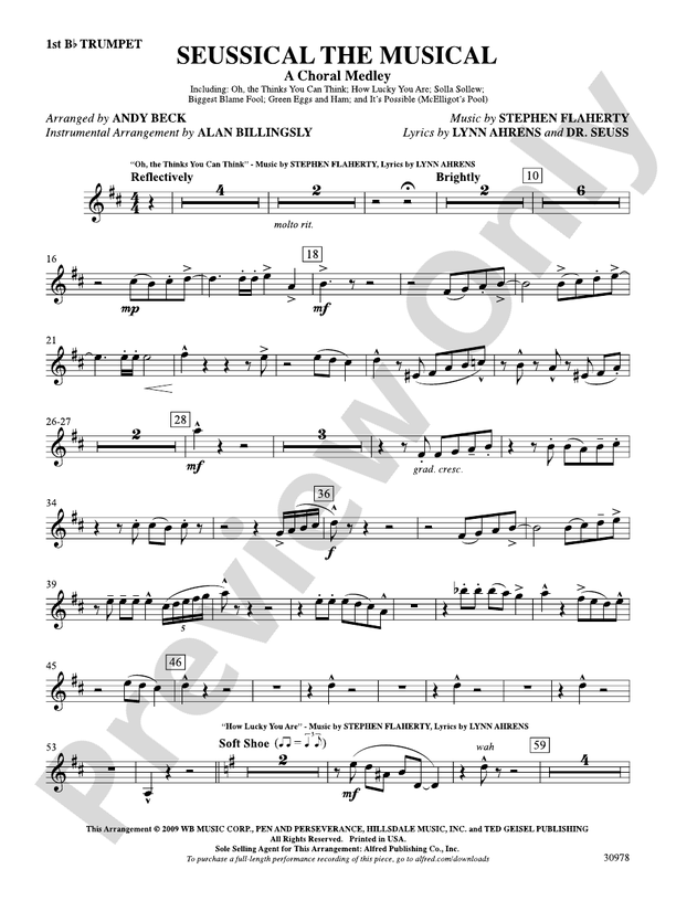 Seussical the Musical A Choral Medley 1st Bflat Trumpet 1st Bflat