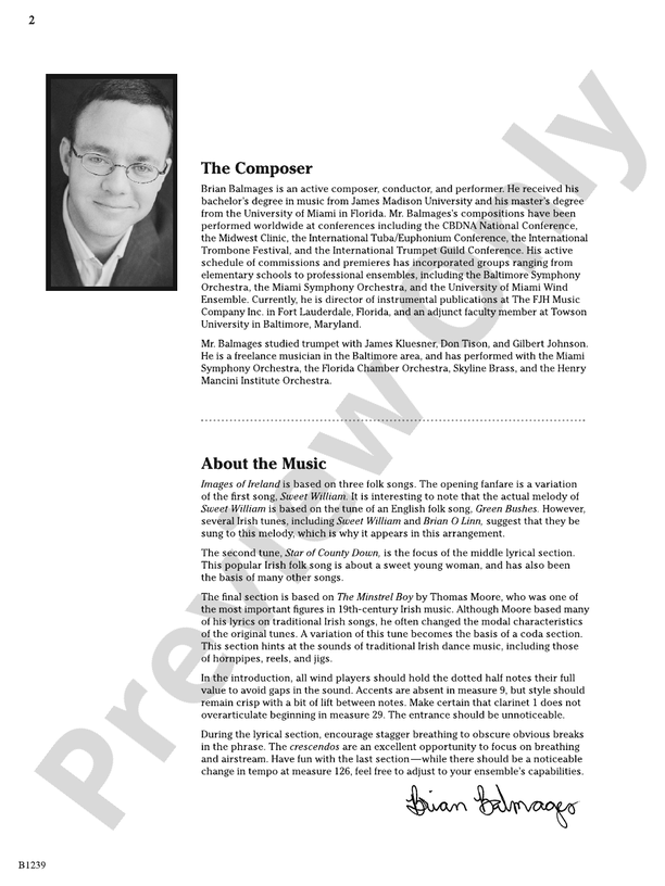 Images of Ireland Score Brian Balmages Digital Sheet Music Download
