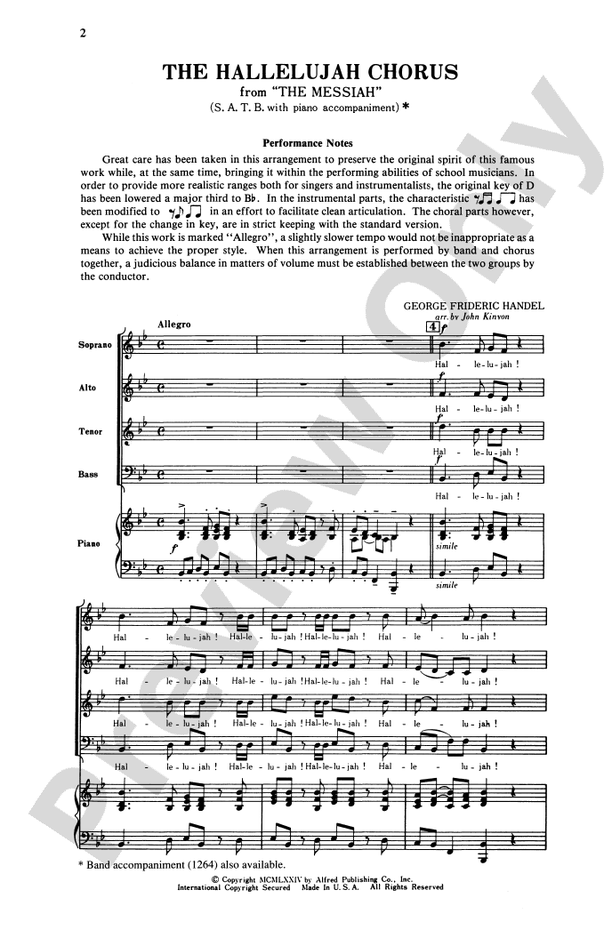 Hallelujah Chorus SATB Choral Octavo Frideric Handel Digital Sheet Music Download