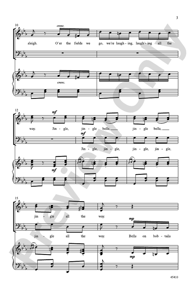 Jingle Bells Rondo SAB Choral Octavo Wolfgang Amadeus Mozart