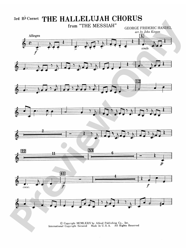 Hallelujah Chorus 3rd Bflat 3rd Bflat Part Digital