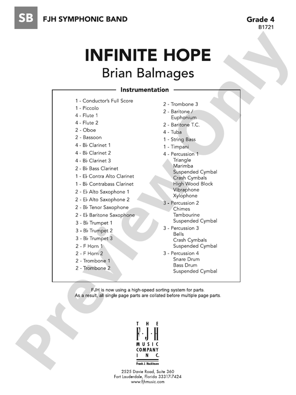 Infinite Hope Score Brian Balmages Digital Sheet Music Download