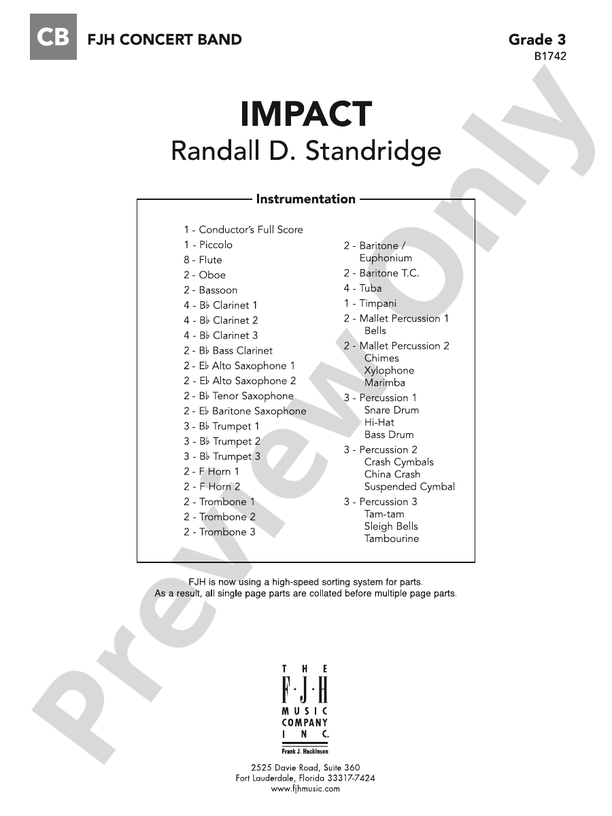 Impact Score Randall D Standridge Digital Sheet Music Download