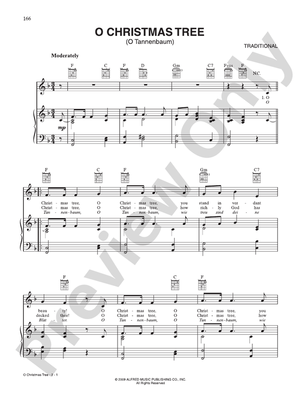 O Christmas Tree (O Tannenbaum) Piano/Vocal/Chords Traditional