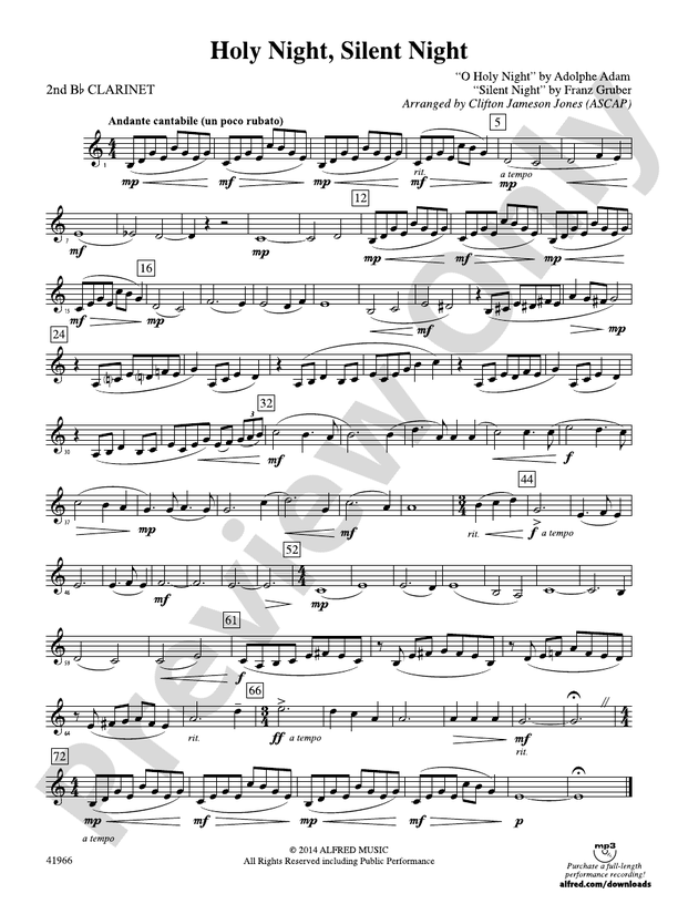 Holy Night, Silent Night 2nd Bflat 2nd Bflat Part