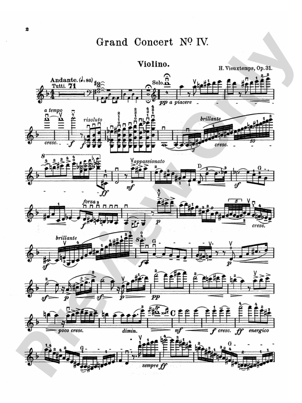 Tchaikovsky Violin Concerto No. 4 in D Minor, Op. 31 Violin Book