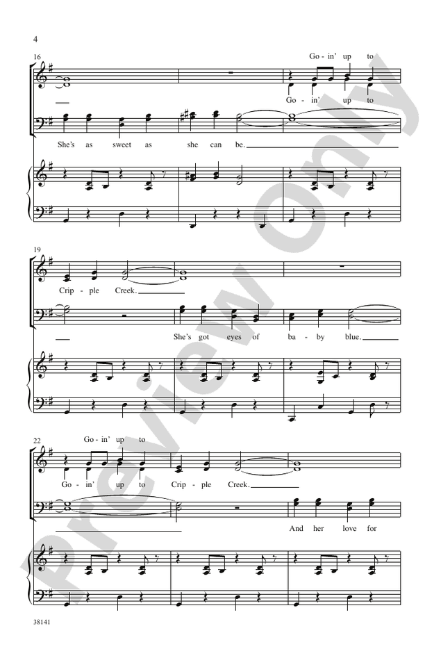 Cripple Creek SATB Choral Octavo Digital Sheet Music Download