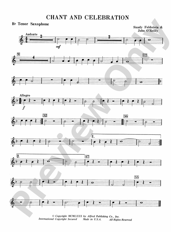 Chant and Celebration Bflat Tenor Saxophone Bflat Tenor Saxophone