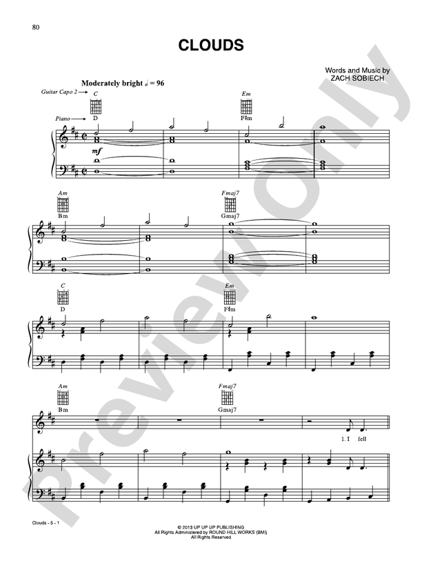 Clouds Piano Jim Brickman Digital Sheet Music Download